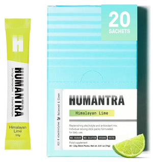Humantra Himalayan Lime Electrolyte Hydration Pack – Zero Sugar, 20 Servings, 74g