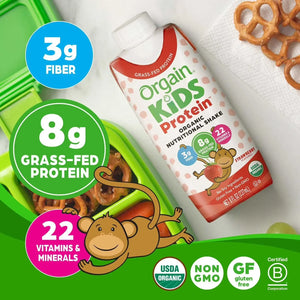 Orgain Kids 8g Protein Organic Nutrition Shake, Strawberry 237ml