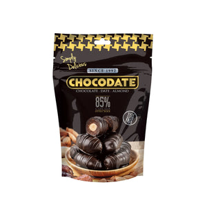 Chocodate Extra Dark – Chocolate-Coated Dates with Roasted Almonds - 90Gm