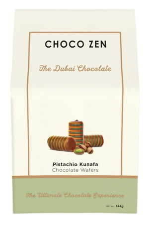 Choco Zen Pistachio Kunafa Dubai Chocolate Wafer Rolls 144 g