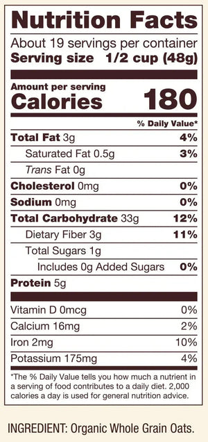 Bob's Red Mill Organic Old Fashioned Rolled Oats, Whole Grain, Non-GMO - 11.34Kg