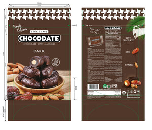 Chocodate Dark – Chocolate-Coated Dates with Roasted Almonds - 250Gm