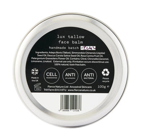 Fierce Nature Pure Organic Tallow Lux Face Balm 100g - View 2 | Welaza