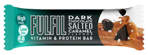 Fulfil Dark Chocolate Salted Caramel Flavour - Vitamin & Protein Bar, Low Sugar, High Protein, 150 Calories With 9 Vitamins - 55G 15 x 55G