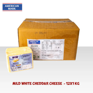 Mild White Cheddar Cheese 12x1kg – 100% Dairy| American Mark