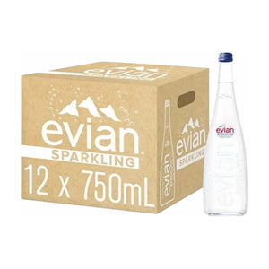 Evian Sparkling Water, Bottle Case Options - 750ml 12Pcs | Welaza
