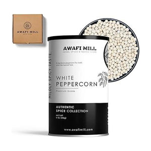 AWAFI MILL White Pepper Corns Piper Nigrum - 250 g | 9 Oz | Welaza