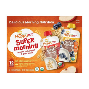 Happy Tot Super Morning Pouches, 12 × 113 g | Welaza