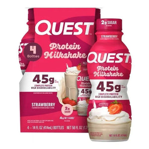 Quest Strawberry Protein Milkshake, 414ml Pack of 4