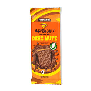 Feastables MrBeast Deez Nutz Peanut Butter Milk Chocolate Bar 60g - View 3 | Welaza