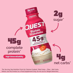 Quest Strawberry Protein Milkshake, 414ml Pack of 4