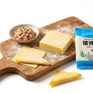 XI SHI Square Yellow Wonton Wrappers - 2 pkt