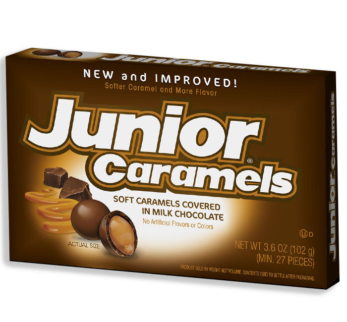Junior Caramels Soft Caramel Covered in Milk Chocolate Candy 102 g