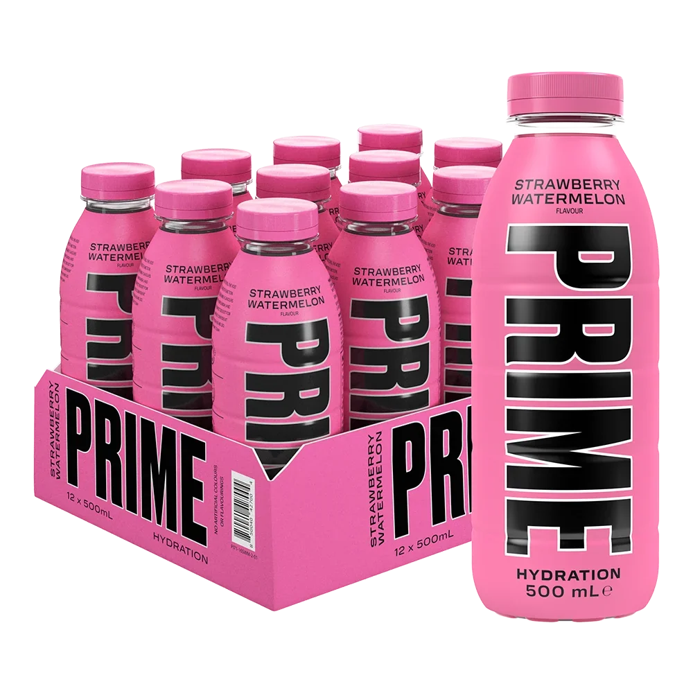 Prime Hydration Drink Strawberry & Watermelon Flavour 500ml (Pack of 12)