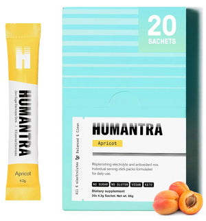 Humantra Apricot Electrolyte Hydration Pack – Zero Sugar, 20 Servings, 72g