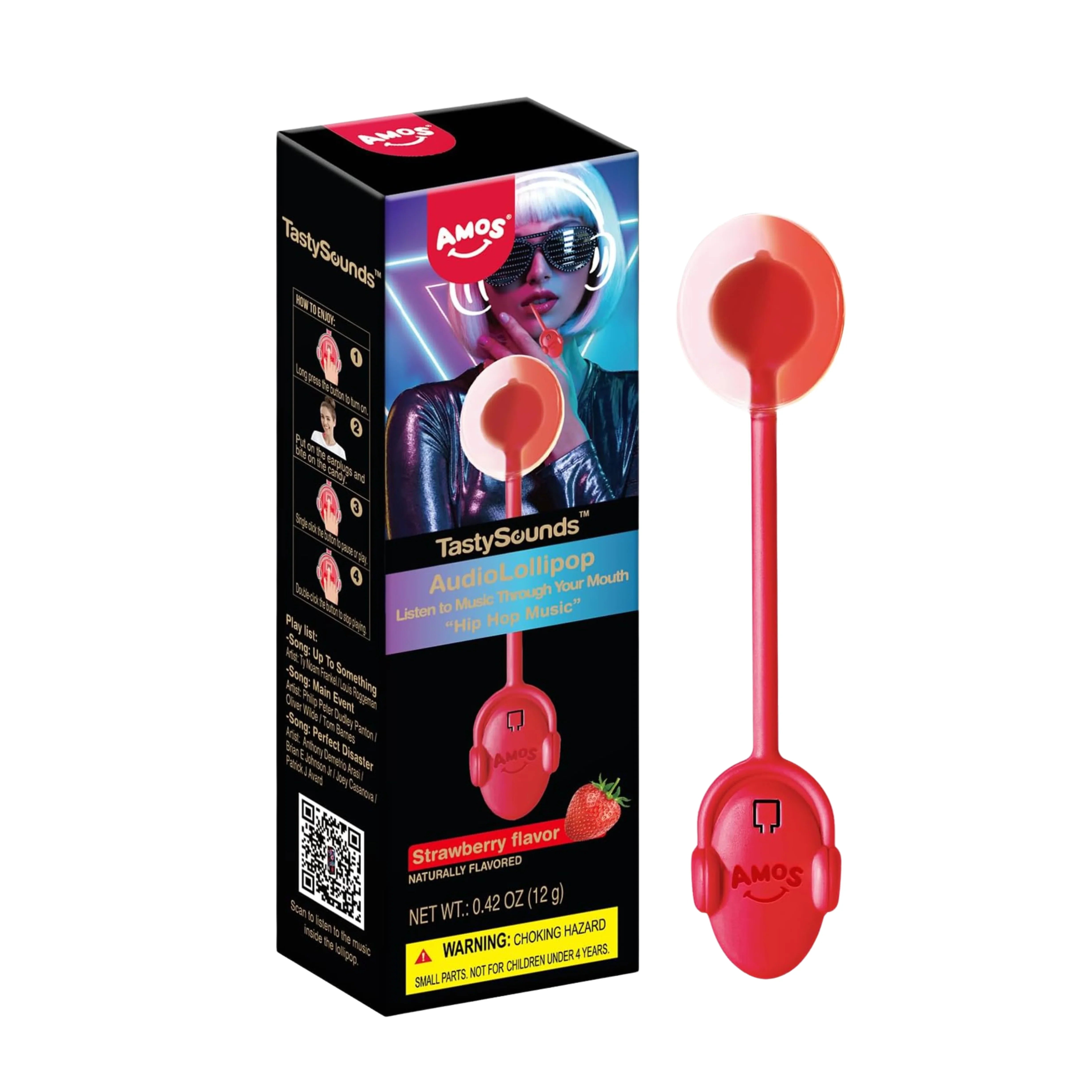 Amos Music Lollipop - Rap music Strawberry Flvr 12g