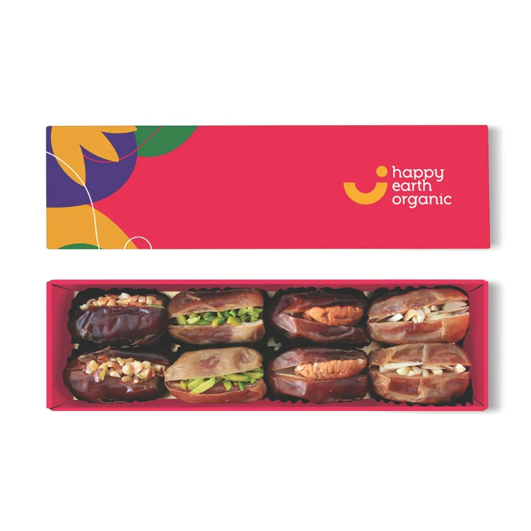 Happy Earth Organic Vibrant Pink Filled Dates - 145g