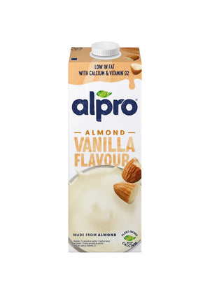 Alpro Almond Vanilla Flavour plant-based milk carton, vegan, UAE delivery, iPlantBased
