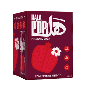 HALAPOP Probiotic Soda Pomegranate Hibiscus