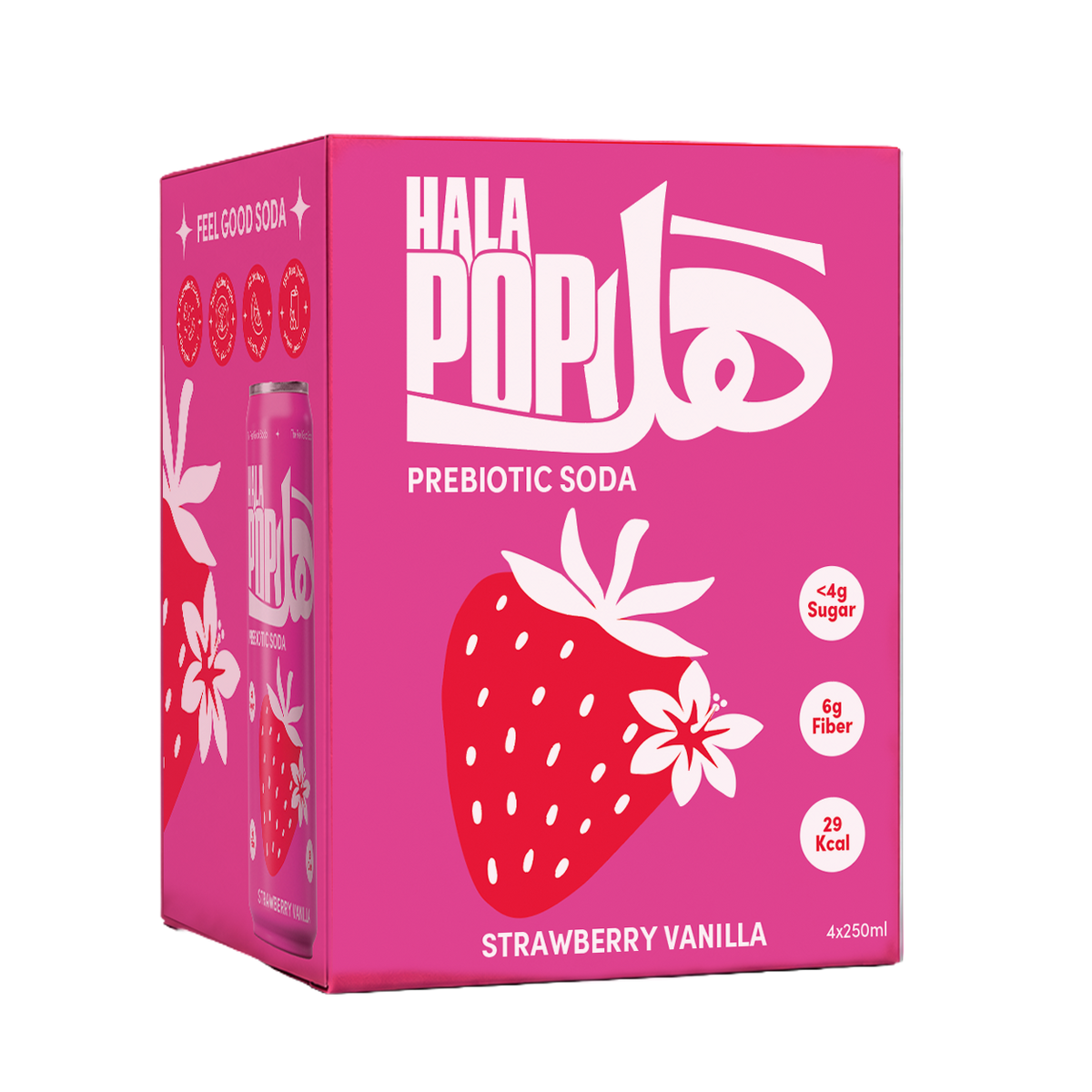 HALAPOP Probiotic Soda Strawberry Vanilla
