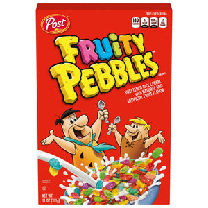 Post Fruity Pebbles Sweetened Rice Breakfast Cereal Gluten Free - 425gm
