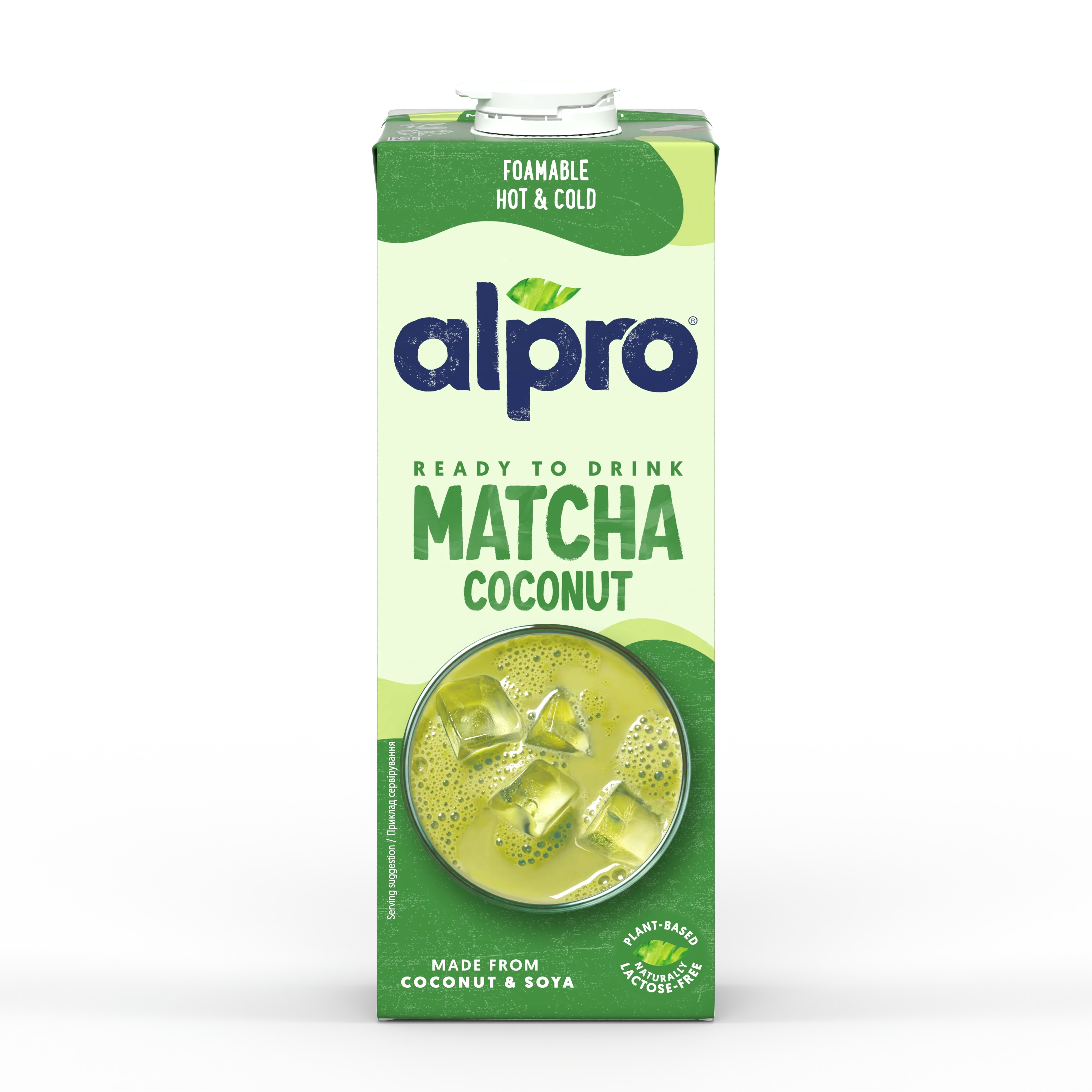 Alpro Matcha Coconut 1L, 100% plant-based matcha beverage with coconut, Rich in Nutrients.
