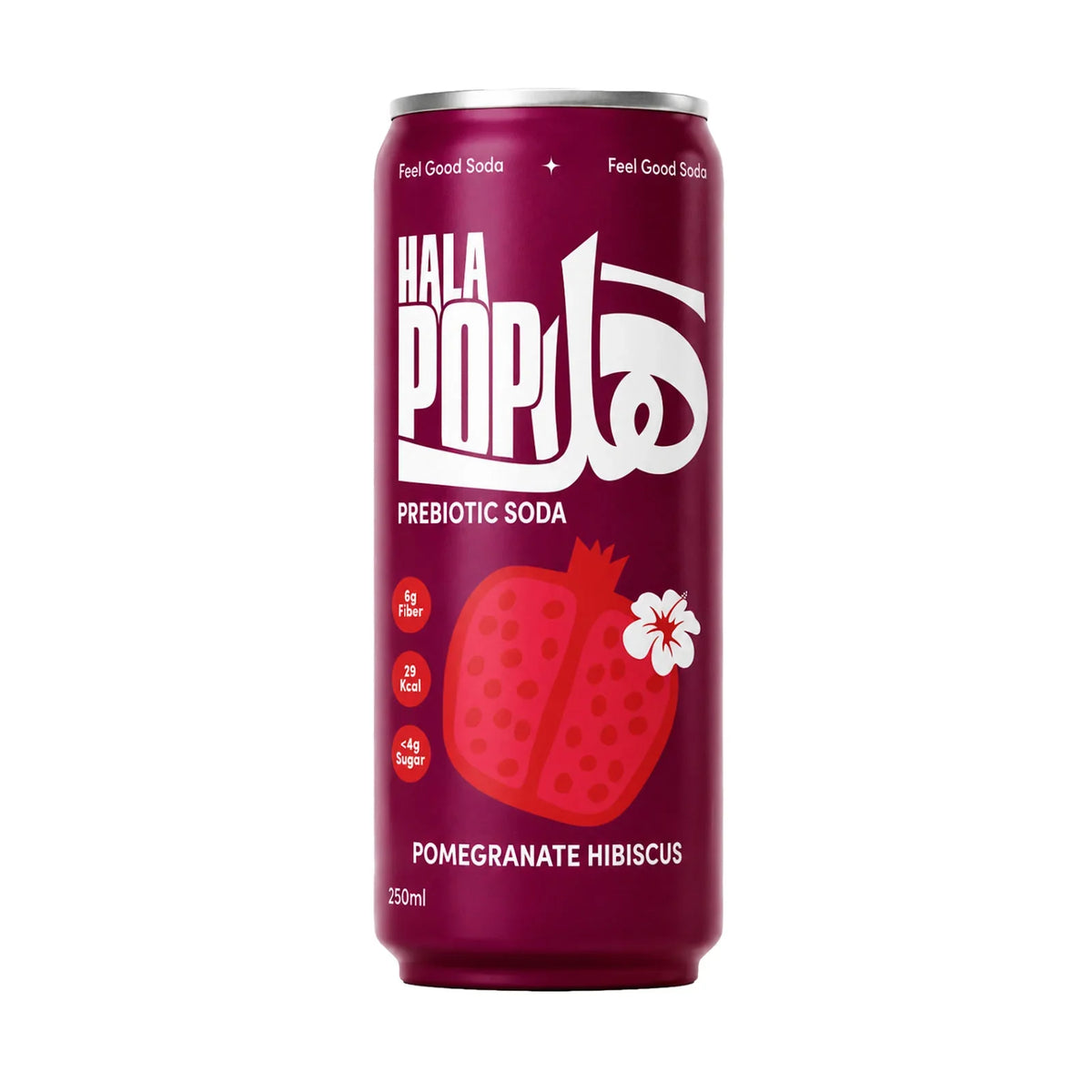 HALAPOP Probiotic Soda Pomegranate Hibiscus