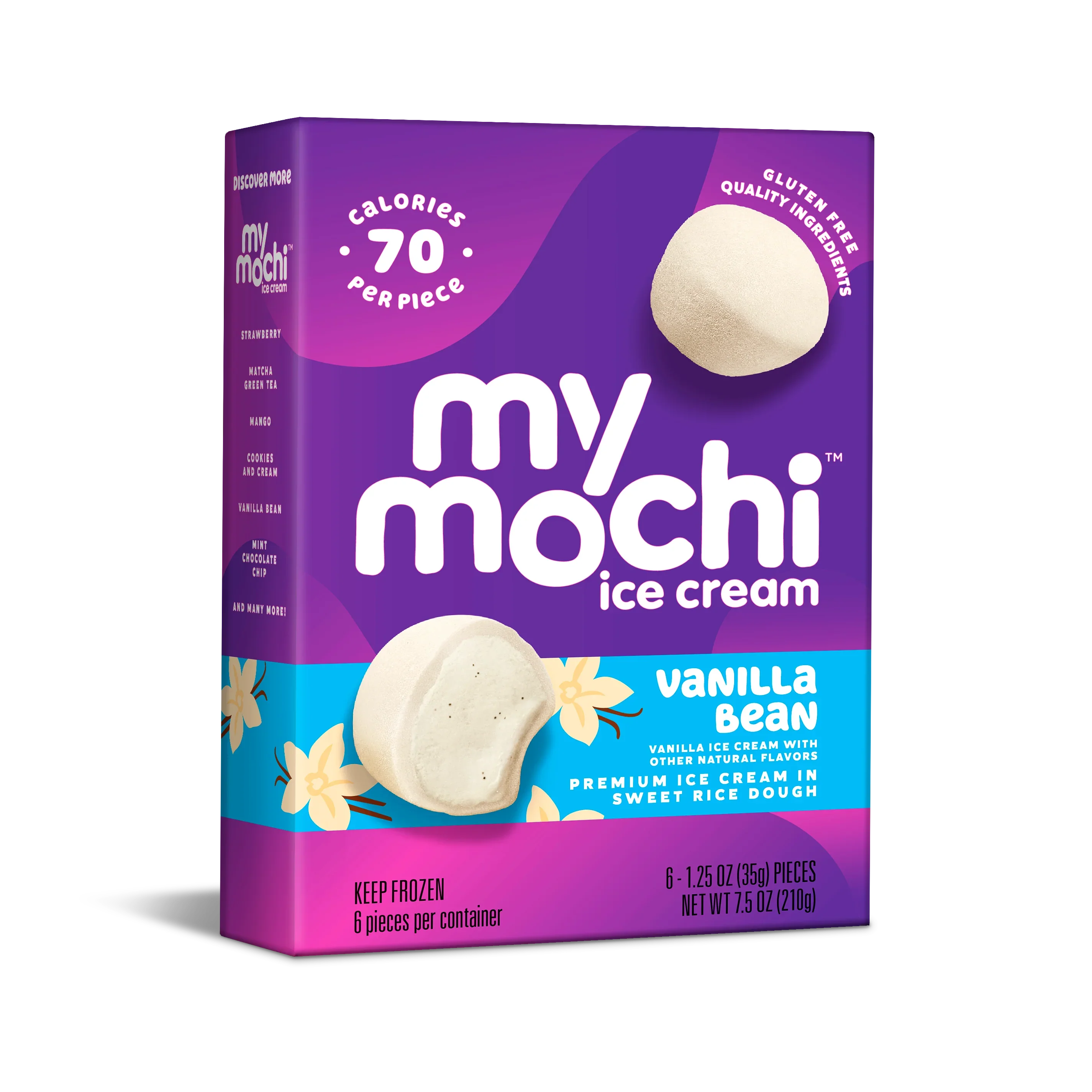 My/Mochi Ice Cream Vanilla Bean. 6pc, 210g (Frozen)