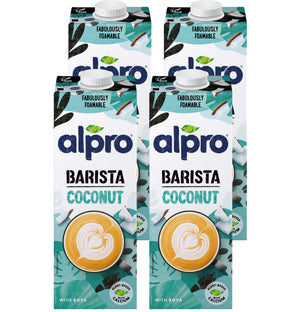 Alpro Barista Coconut Drink 1L,(Pack of 4) 100% Totally Plant Based, Dairy & Vegan, Naturally Free From Lactose, Fabulously Foamable Addition To Your Coffee
