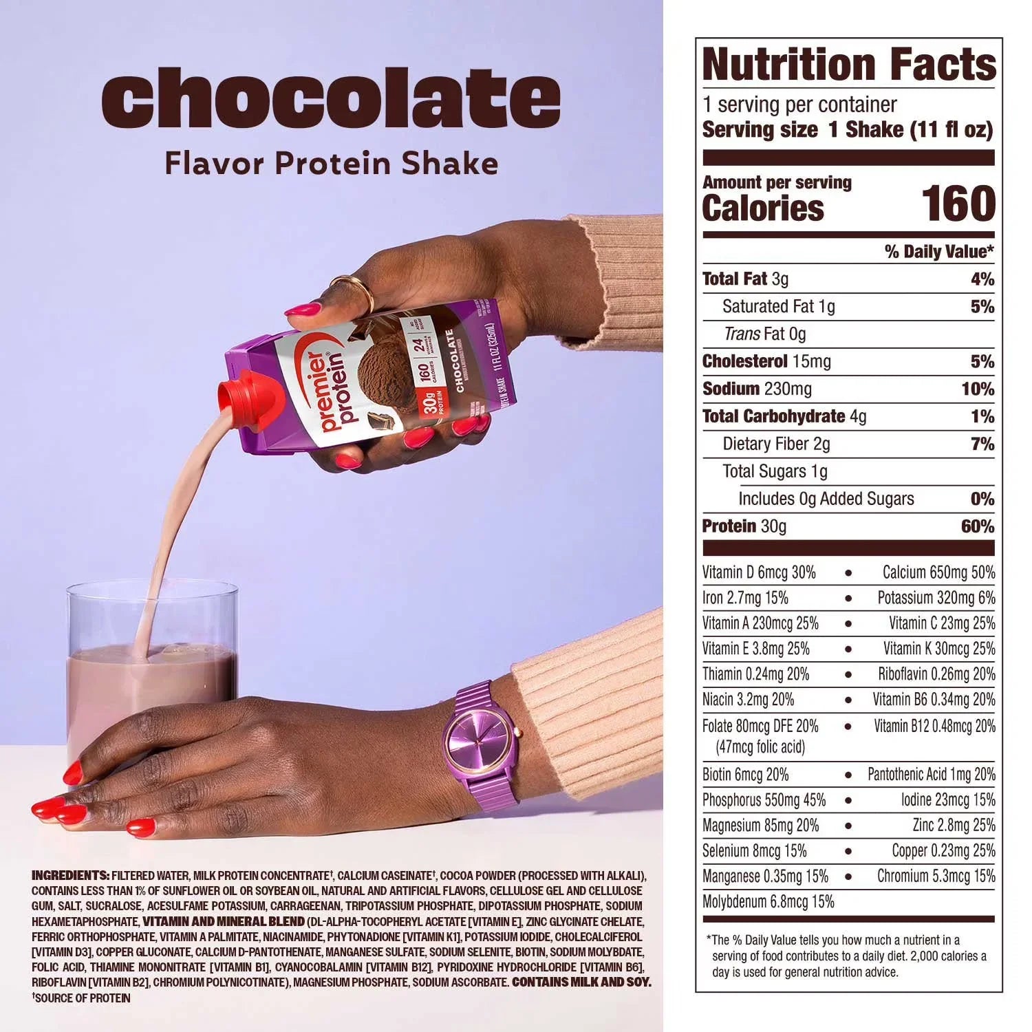 Premier Protein 30g High Protein Shake, Chocolate 325ml