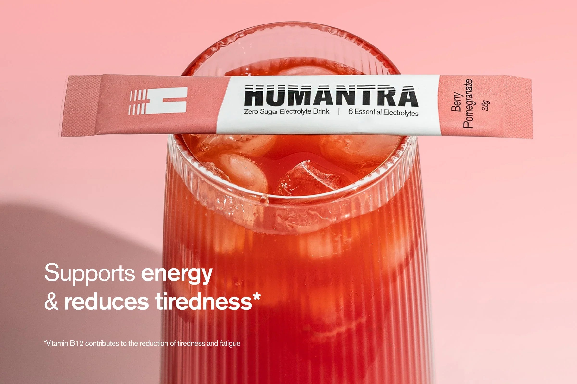 Humantra Berry Pomegranate Electrolyte Hydration Pack – Zero Sugar, 20 Servings, 72g