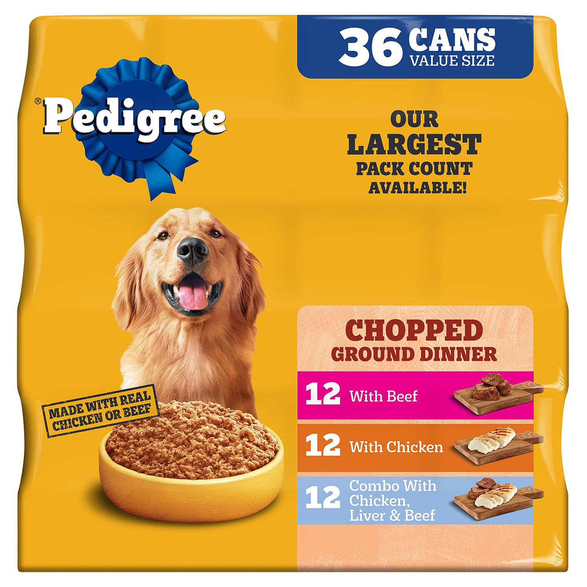 Pedigree Chopped Ground Dinner, Variety Pack 375g (36pk)