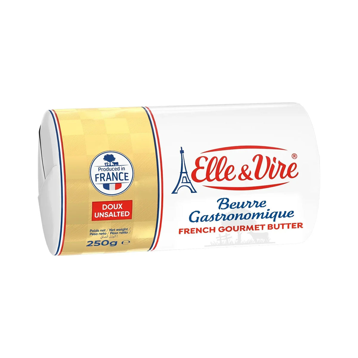 Elle and Vire Gourmet Roll Unsalted Butter 250g