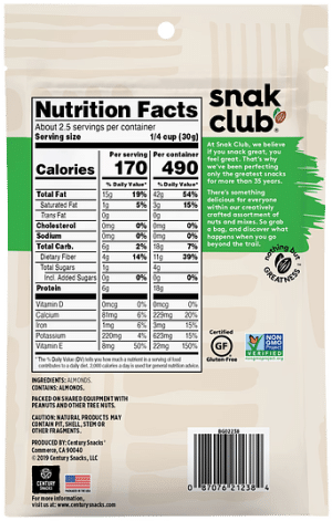 Snak Club Raw Almonds 78g