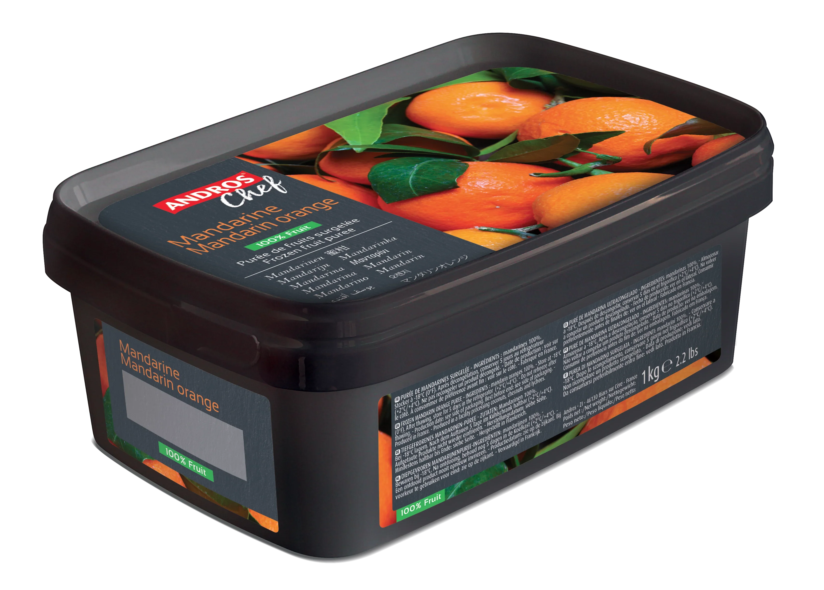 Andros Chef Frozen Mandarin Orange Puree 1kg Tub