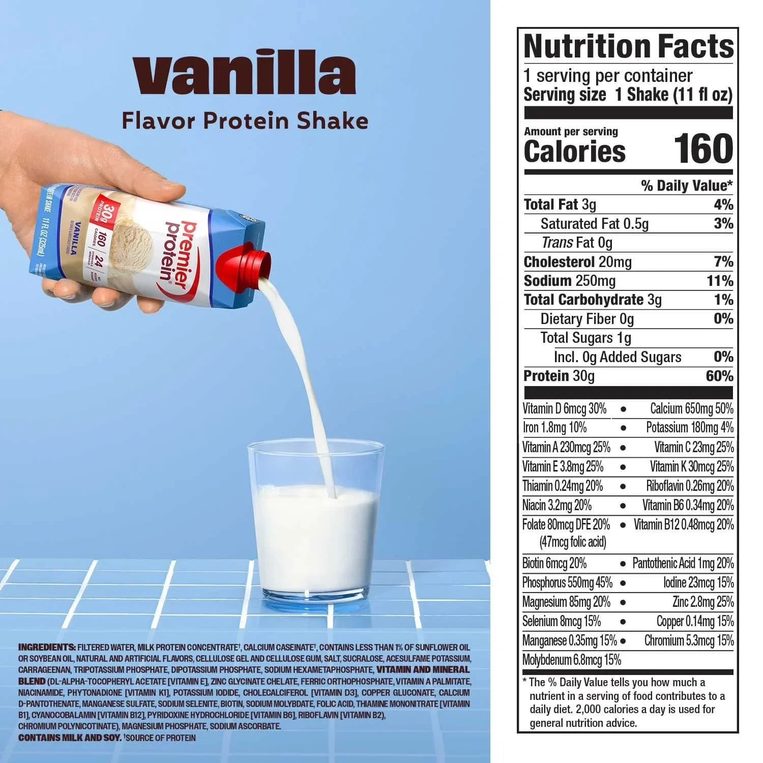 Premier Protein 30g High Protein Shake, Vanilla 325ml