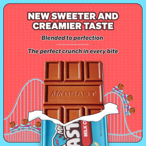 Mr Beast Feastables Milk Chocolate Crunch Bar, Made with Grass-Fed Milk Chocolate and Organic Cocoa - 35gm