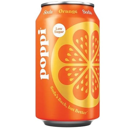 Poppi Low Sugar Orange Soda Can 330 ml