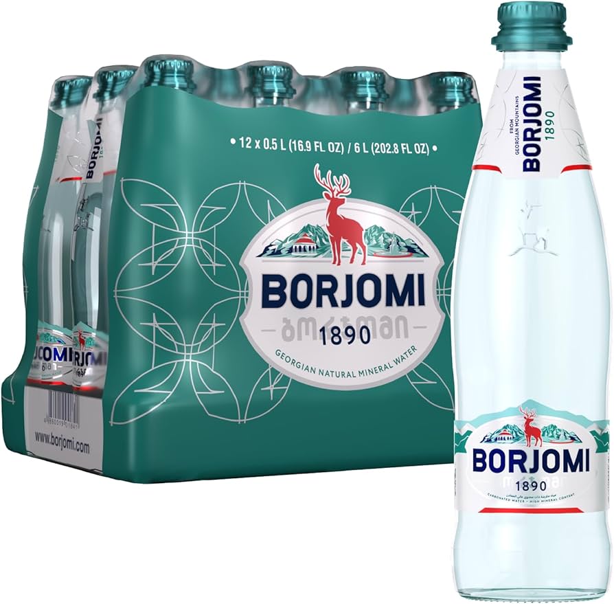 Borjomi Sparkling Natural Mineral Water Pet Bottle 500ml x 12