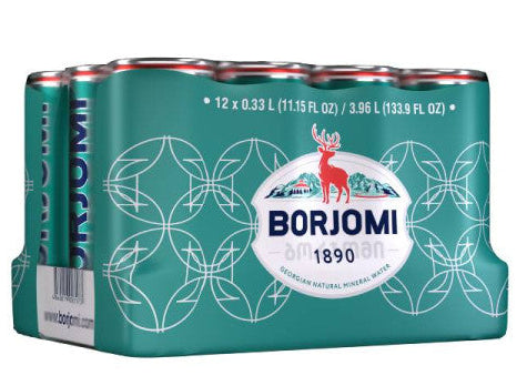 Borjomi Sparkling Natural Mineral Water Can 330ml x 12