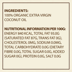 Earth's Finest Organic Extra Virgin Coconut Oil - 500ml