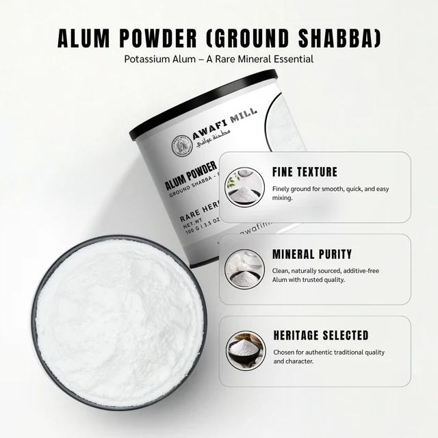 AWAFI MILL Alum Powder 100g | Phitkari | Shabb | Mineral Crystal Powder