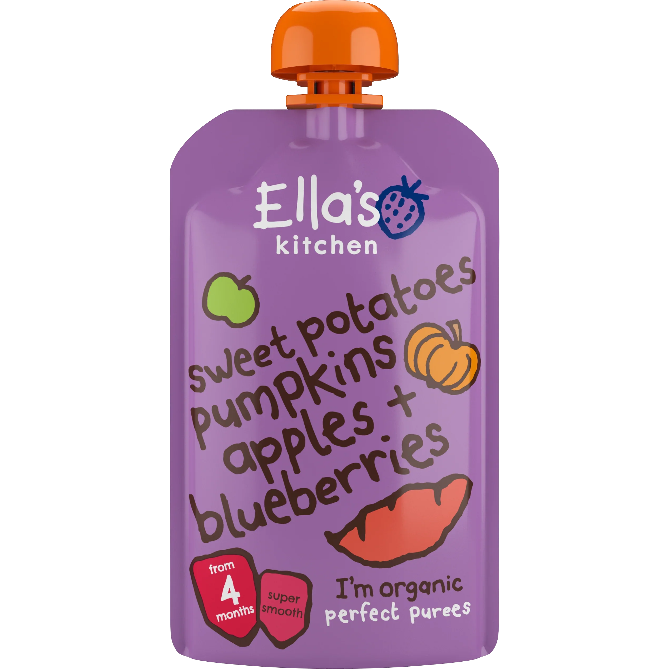Ella's Kitchen organic sweet potato pumpkin apples + blueberries 120g