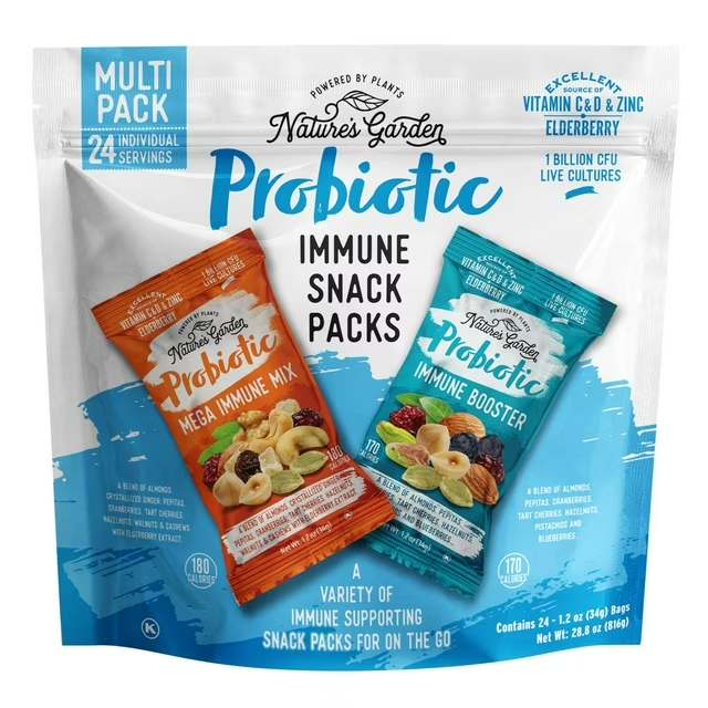 Nature's Garden Probiotic Immune Booster Trail Mix, Variety Pack, 816g - 24 pk.