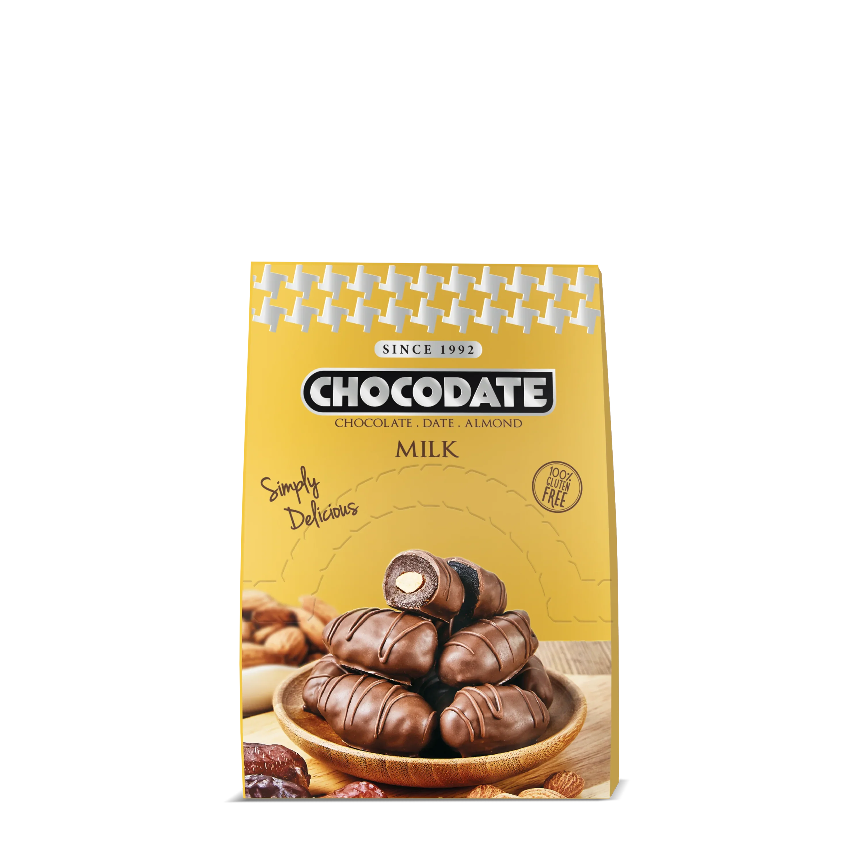 Chocodate Milk | Exquisite Bite Sized Delicacy | Handmade Treat - Rich Silky Chocolate - Velvety Arabian Date - Golden Roasted Almond - Perfect Snacking