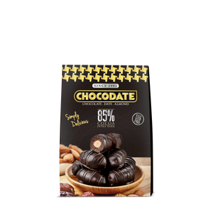 Chocodate Extra Dark – Chocolate-Coated Dates with Roasted Almonds - 250Gm