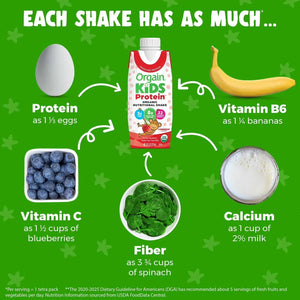 Orgain Kids 8g Protein Organic Nutrition Shake, Strawberry 237ml