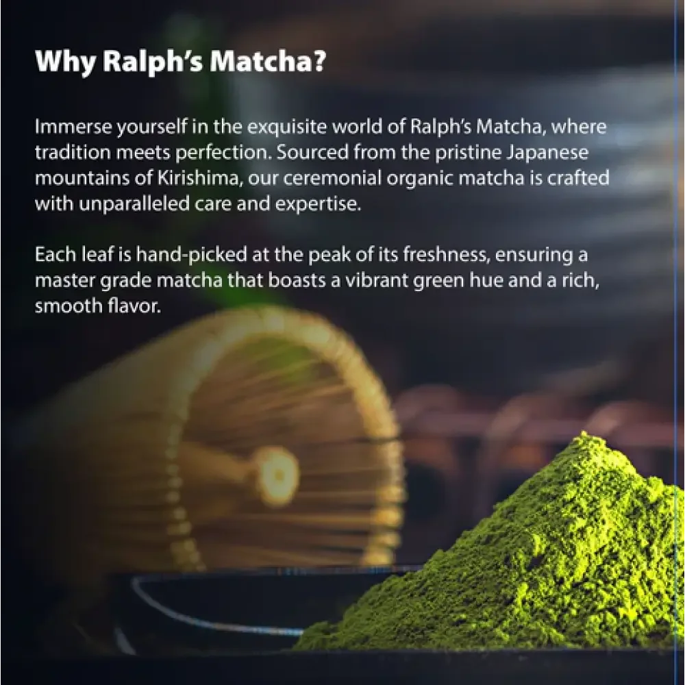 Vibrant green organic matcha powder with bamboo whisk, plant-based food product for iPlantBased UAE