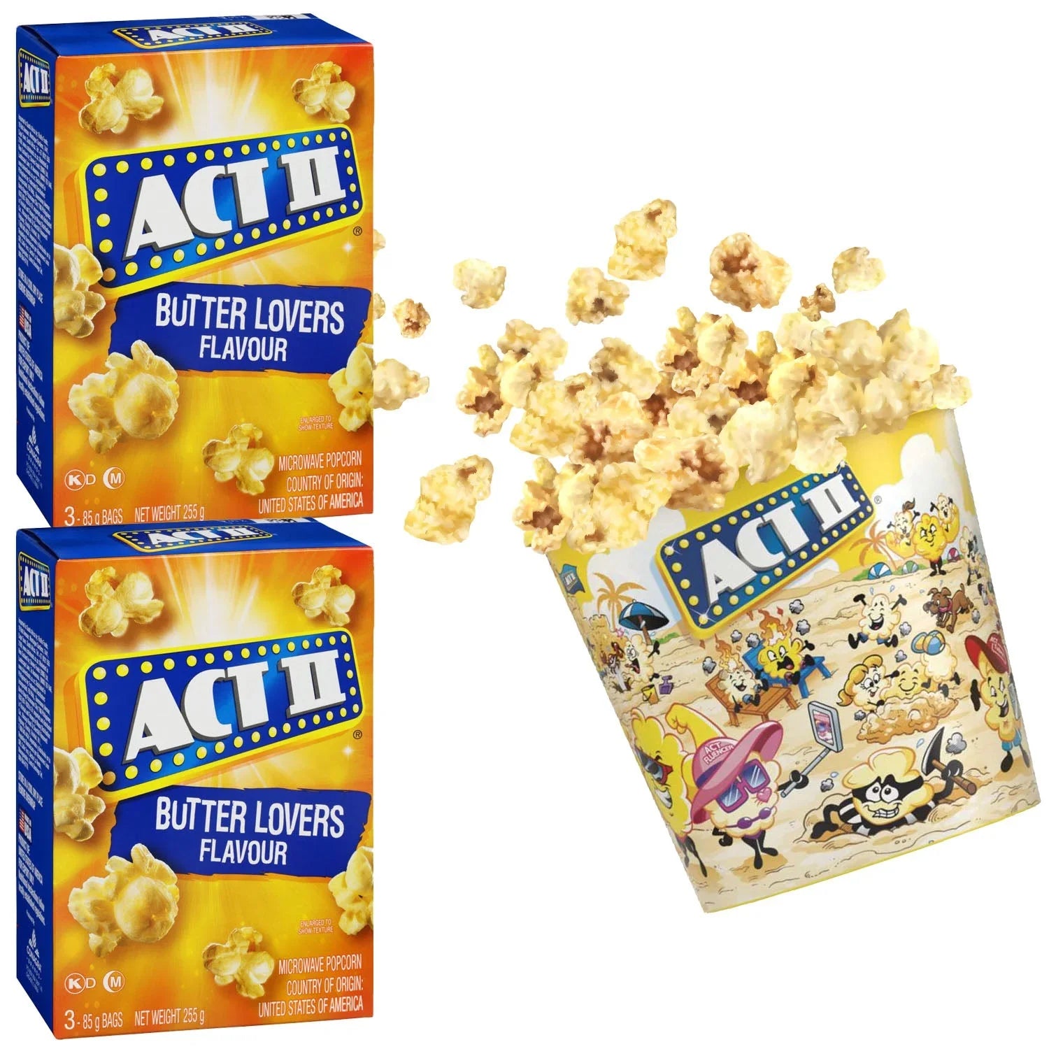Act II Popcorn Butter Lover 255gm (Pack of 2).  Expiry dates 03-Jun-26