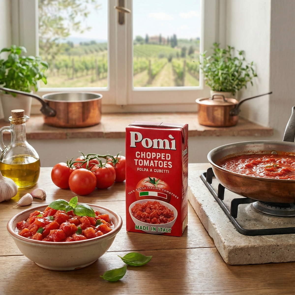 Pomi Chopped Tomatoes 1kg (2 Packs)